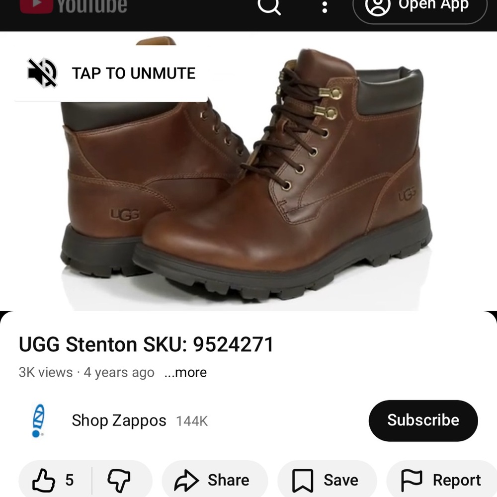 Ugg Stenton boot size 7 new in box brown color